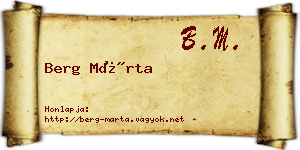 Berg Márta névjegykártya
